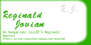 reginald jovian business card